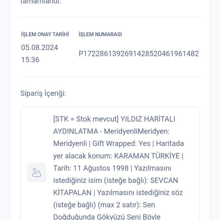 Gökyüzü Böyleydi Gokyuzuboyleydi.com Tarafından Ürünüm Gönderilmedi.