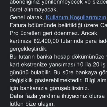 Canva İade İşlemi Gerçekleşmedi