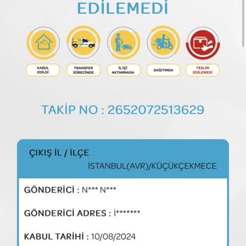 PTT Kargo'nun Yetersiz Hizmeti Ve Yanıltıcı Bildirimler