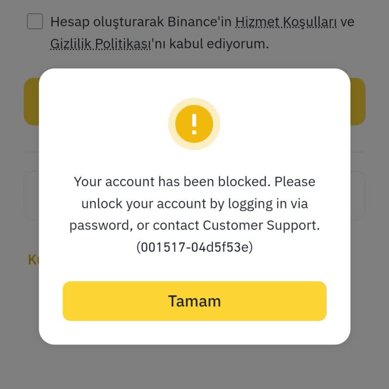 Binance Hesabım Bloke Oldu