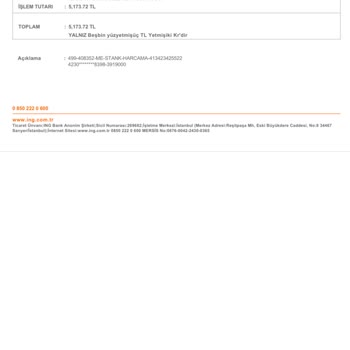 ING Sanal Hesapta Farklı Tutar Gösterip Ana Hesaptan Fazla Tahsilat?