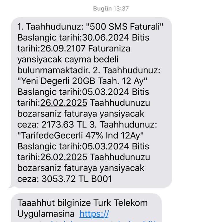 Türk Telekom Yüksek Cayma Bedeli Hakkında Şikayet