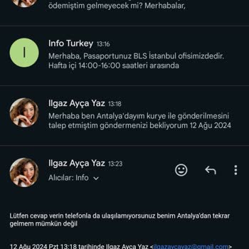 BLS International Bls İstanbul Ofisi Pasaportumu Göndermiyor