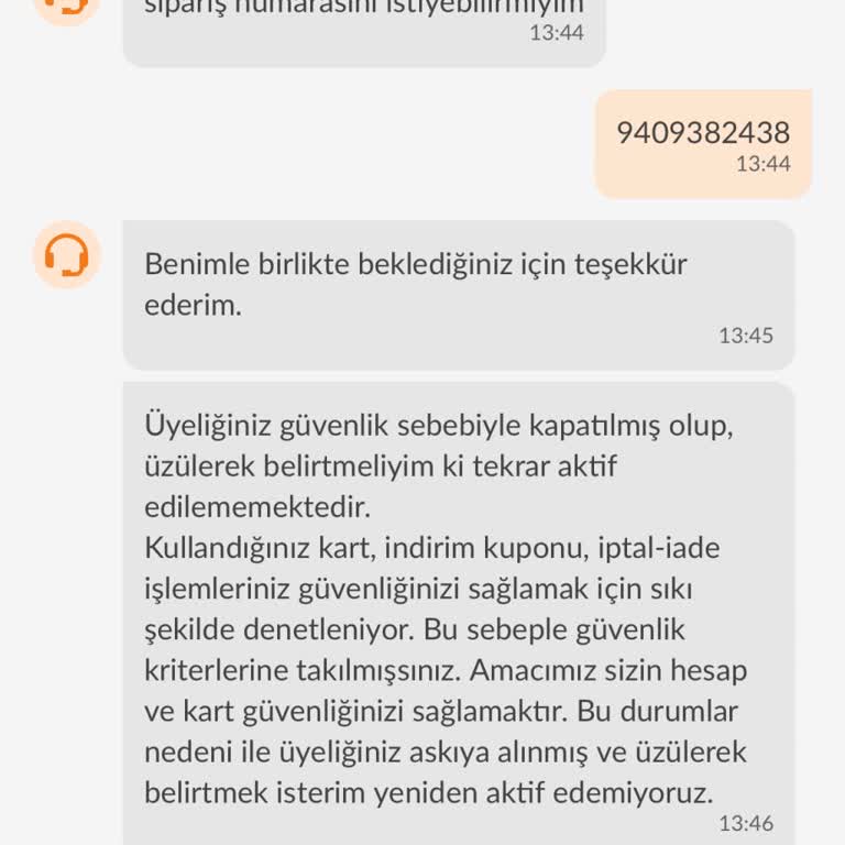 Trendyol Hızlı Market Siparişimde Fiş Talebi Nedeniyle Hesabım Askıya Alındı