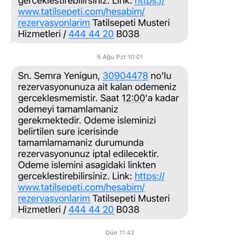 Tatil Sepetinden Kaynaklanan Mağduriyet