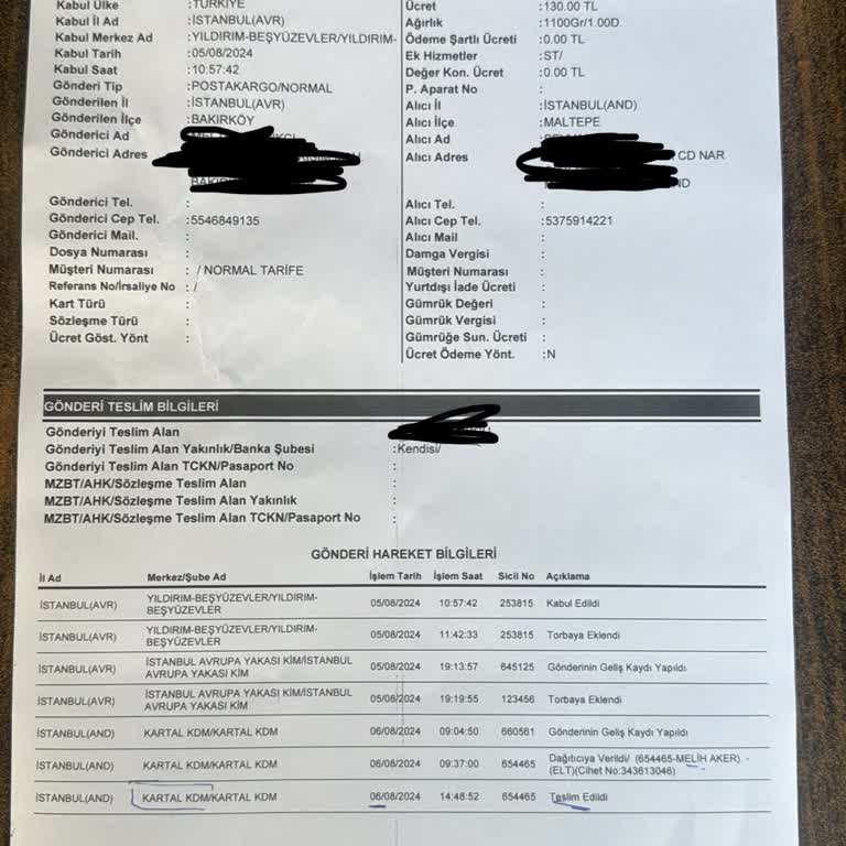 Alıcısına Ulaşmayan Teslim Edildi Denilen PTT Kargo Dağıtımı