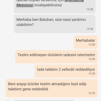 Trendyol Hızlı Market Siparişim Teslim Edilmedi İadem Reddedildi
