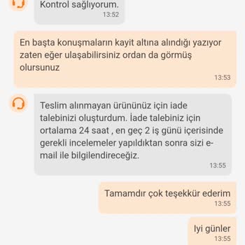 Trendyol Hızlı Market Siparişim Teslim Edilmedi İadem Reddedildi
