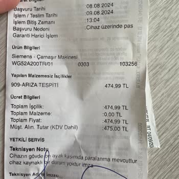 Siemens Çamaşır Makinesi Kalite Sorunu Ve Yüksek Servis Ücreti