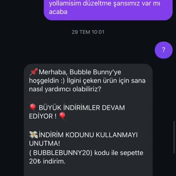 Bubble Bunny | Special Gift Store Bubble Bunny Siparişim İçin Geri Dönüş Alamıyorum.