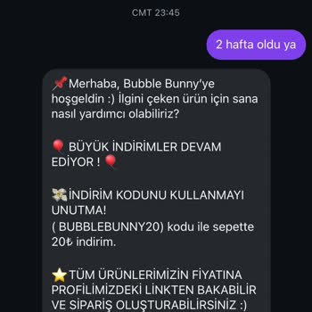 Bubble Bunny | Special Gift Store Bubble Bunny Siparişim İçin Geri Dönüş Alamıyorum.