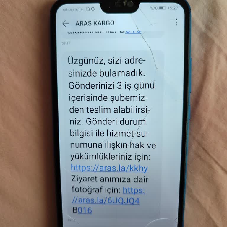 Aras Kargo Kargo Teslimatında Yaşanan Sorun Ve Yanıltıcı Bilgilendirme