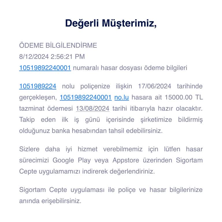 Anadolu Sigorta Araç Değer Düşüklüğü