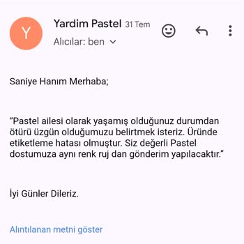 Pastel Kozmetik Ruj Ton Farklılığı Mağduriyeti