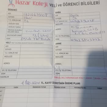 Hazar Koleji Kayıt Cayma Bedeli İadesi Sorunu