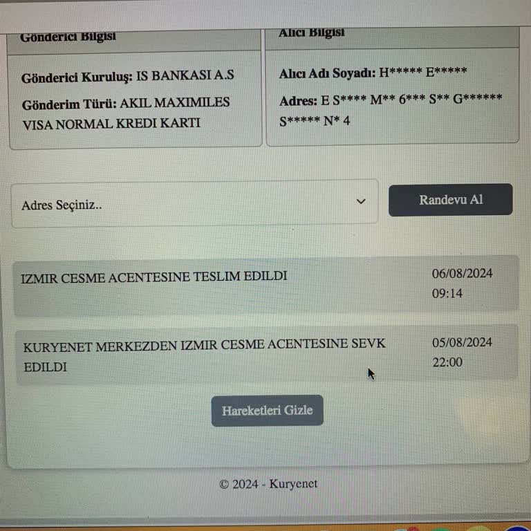 Kuryenet Kredi Kartlarım, Yedi İs Gününde Teslim Edilemedi.