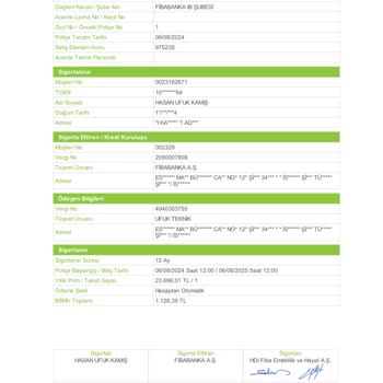 Fibabanka Krediye Bağlı Hayat Sigortası Poliçe İptali.