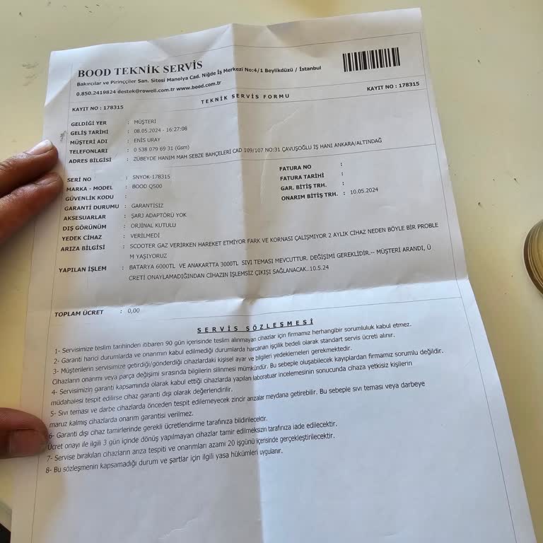 Bood Scooter Arıza Nedeni
