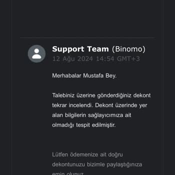 Binomo Para Yatırma Sorunu