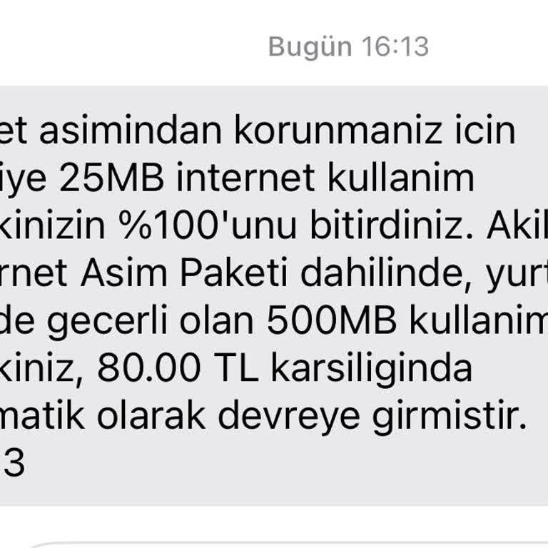 Vodafone'un Bilgim Dışında Yaptığı Zorunlu İnternet Yüklemesi