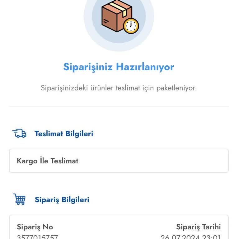 Cepte Şok Uygulaması Siparişi Göndermiyor