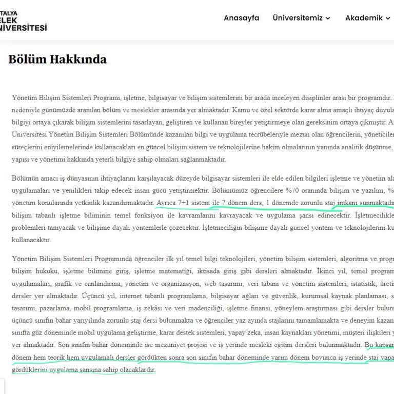 Antalya Belek Üniversitesi Uzun Dönen Staj Mağduriyeti