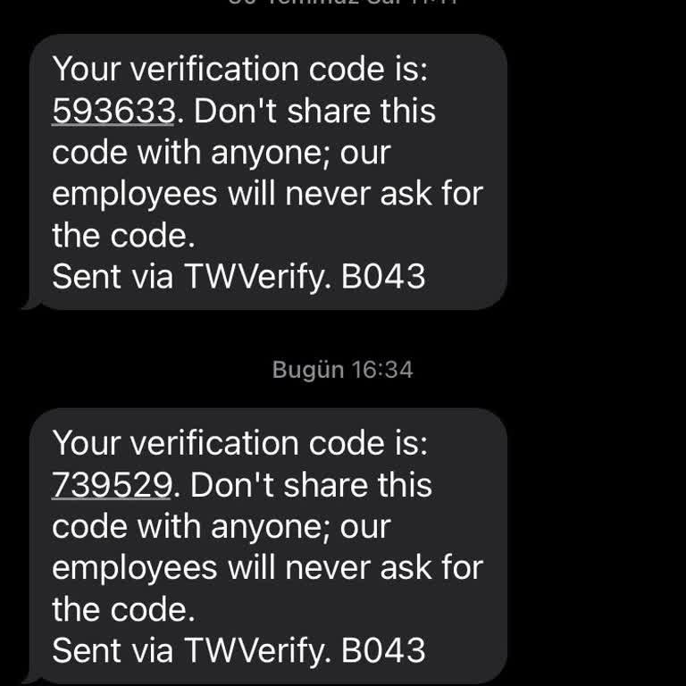 Herhangi Bir Talep Olmadan Twverify SMS Gelmesi.