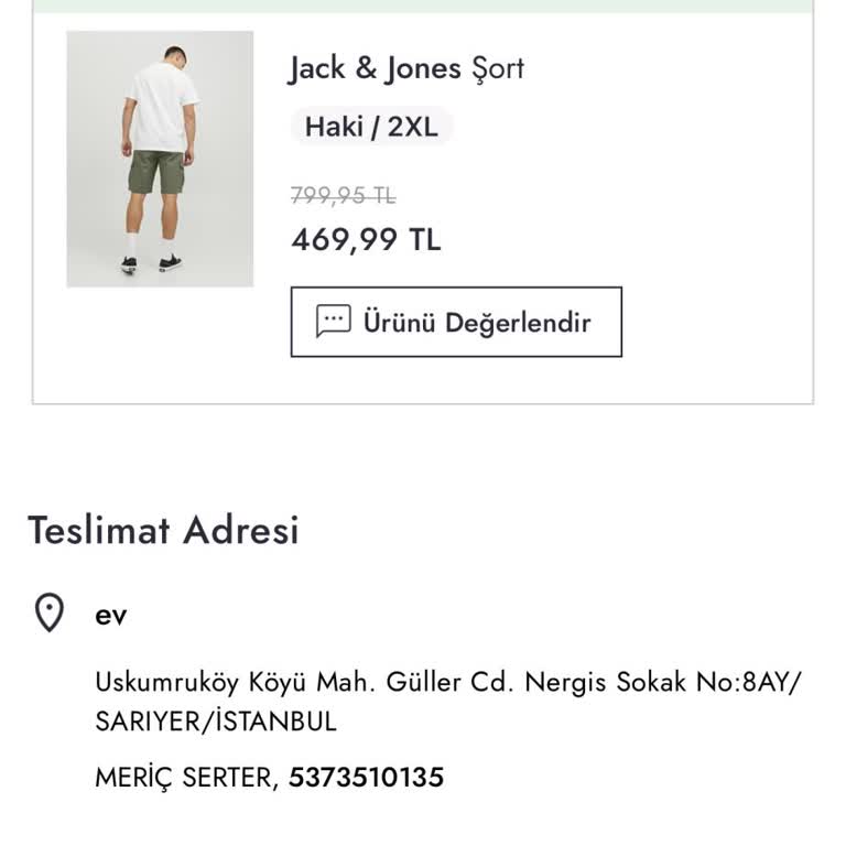 Jack & Jones Ve Boyner Sattığı Defolu Şortuna İşlem Yapmıyor.