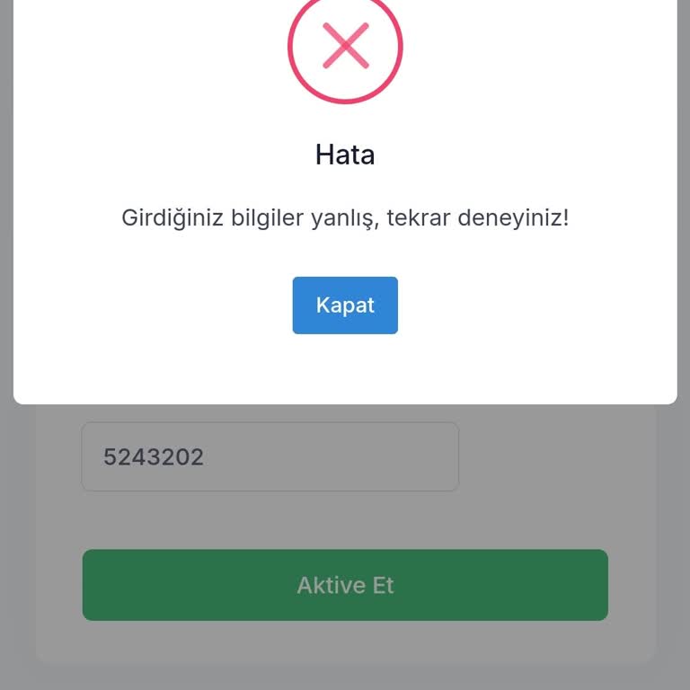 Pegem Aktivasyon Kodu Ulaşılamaması