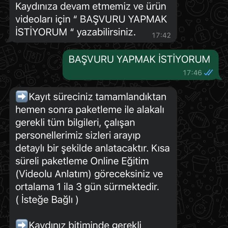 Nex Evde Paketleme İş Başvurusu Yaptım