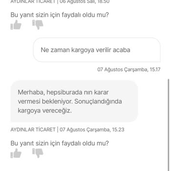 Hepsiburada Firması Paramı Vermiyor. Beni Bilgilendirmiyor.