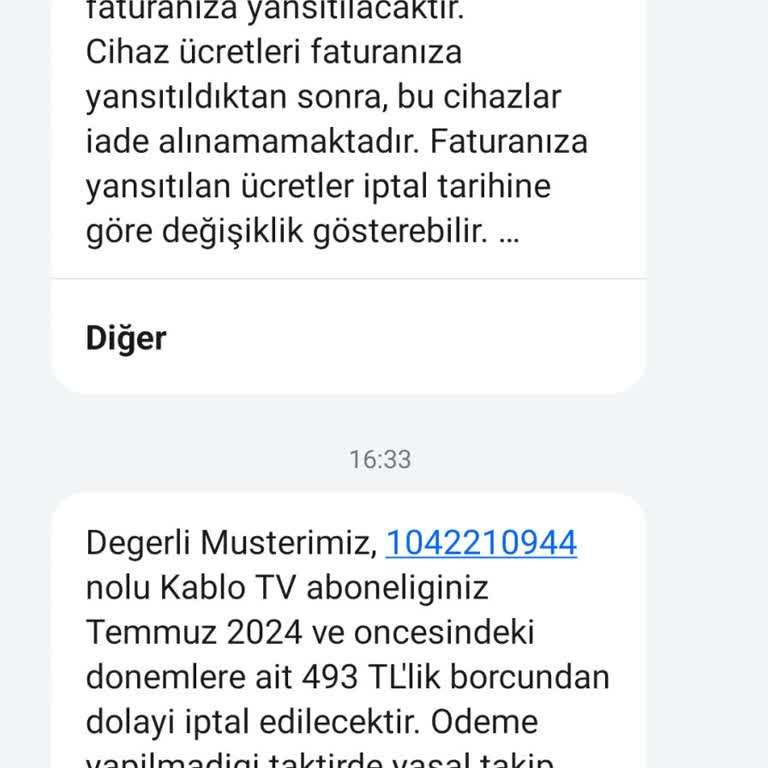 TÜRKSAT /Kablo Net Abonelik İptal Fiyaskosu