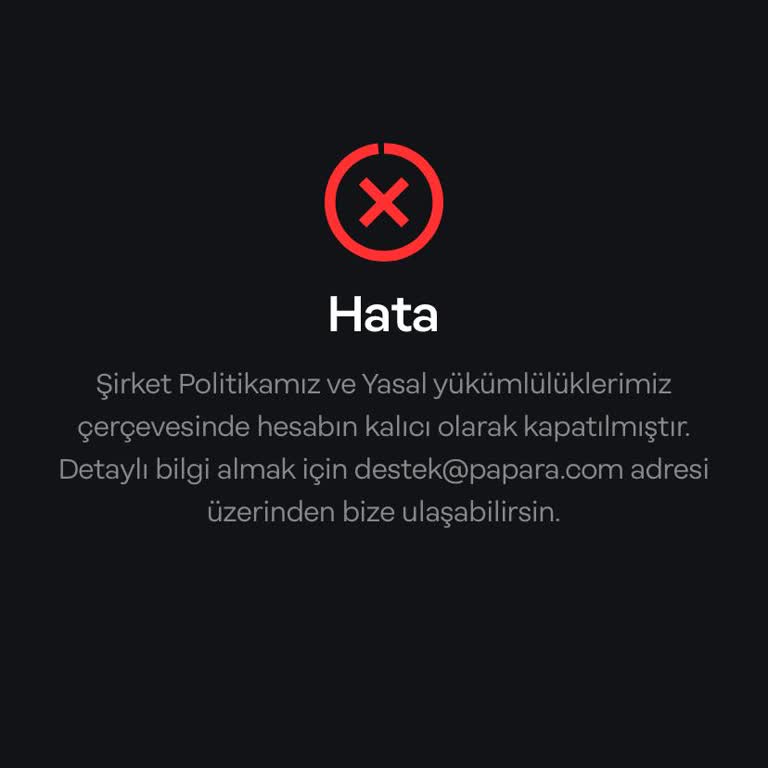 Papara Para Hesabım Kapandı Paramı Geri İstiyorum