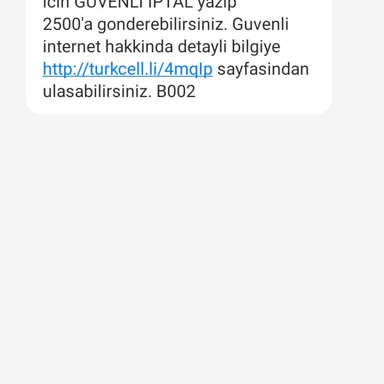 Turkcell'den Alakasız Borç ve Güvenli İnternet Mesajları
