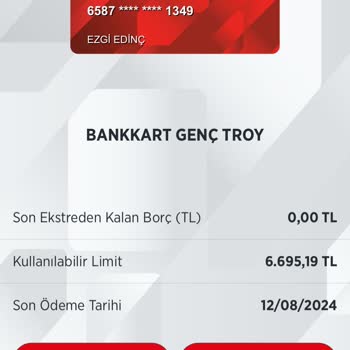 Ziraat Bankası Ziraat Troy Genç Kart E-TİCARET İşlemlerinde Kullanılamıyor