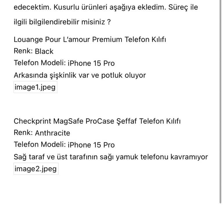 Sumthincs Kusurlu İphone 15 Pro Kılıfları Ve Cevapsız Destek Talepleri