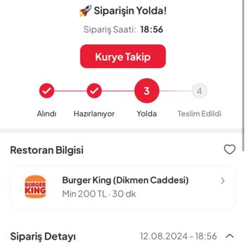Burger King Siparişi Eksik Ve Yanlış Gönderiyor