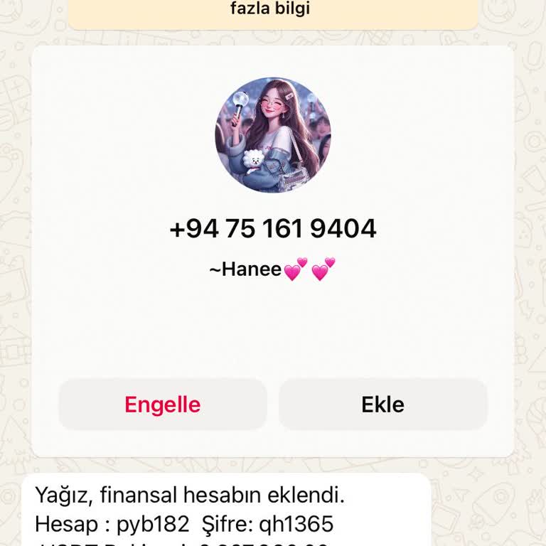 WhatsApp Tepois.com Finansal Hesap Mesajı