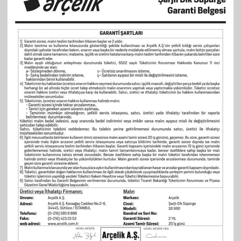 Arçelik Dikey Şarjlı Süpürge Sorunları ve Yetkili Servis Mağduriyeti