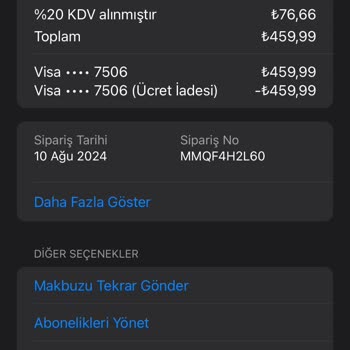 Apple TV Apple Paramı İade Etmedi