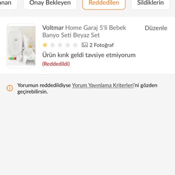 Trendyol Kusurlu Ürün Ve Haklı Yorum Engelleme