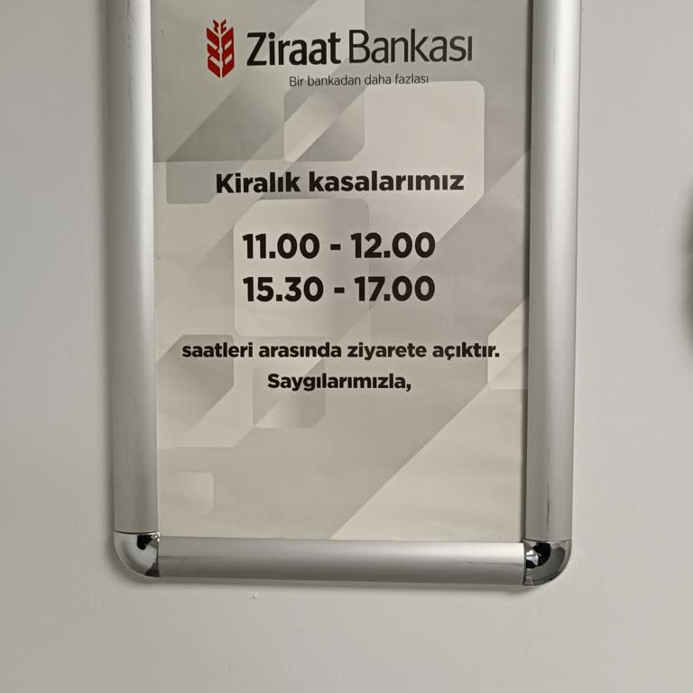 Ziraat Bankası Kasa Saatlerinin Zamanları