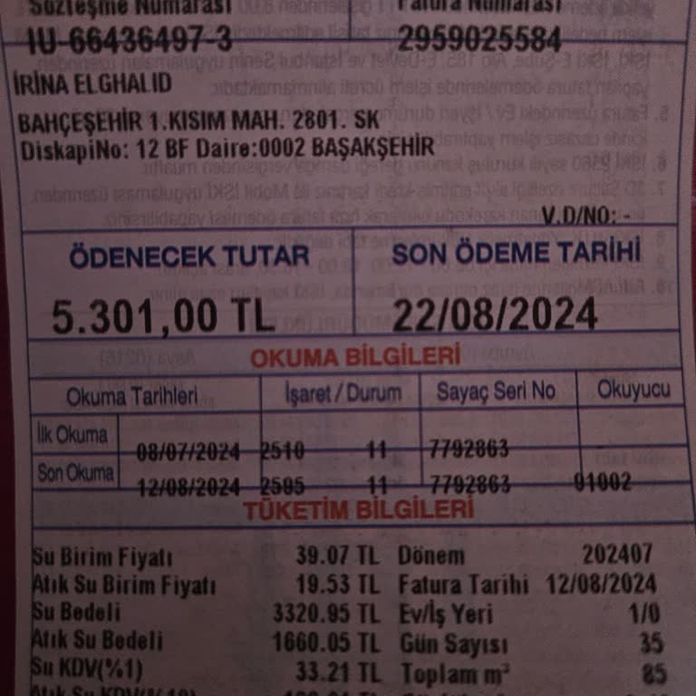 İBB - İstanbul Büyükşehir Belediyesi Aşırı Yüksek Su Faturası!