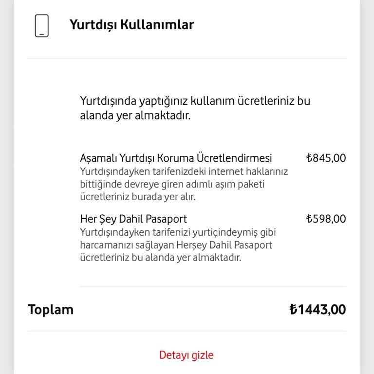 Vodafone Yurt Dışı Kullanımında Ek Ücret Şoku