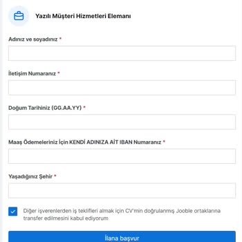 Altı Danışmanlık Çm Başvuruda IBAN Ve Özel Bilgilerin Alınması