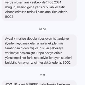 Ayvalık Belediyesi Ayvalik Su Kesintileri
