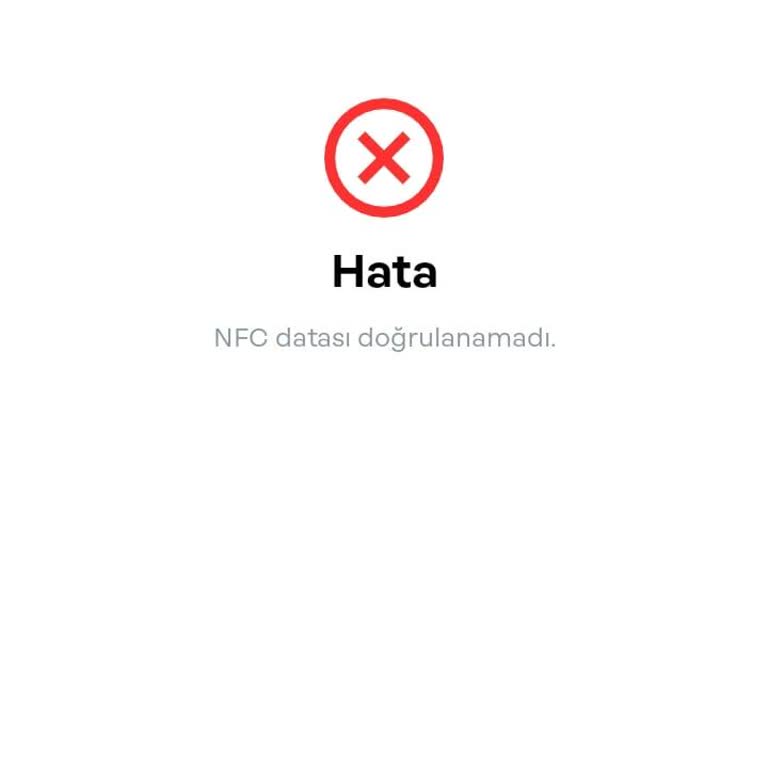 Papara NFC Datası Doğrulanmadı