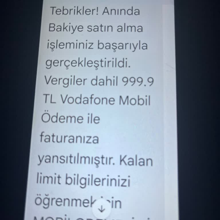 Vodafone Pay Anında Bakiye Uygulama