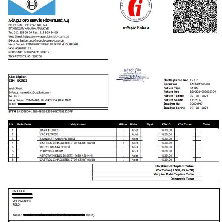 Bosch Car Service Bakım Sonrası Serviste Yıkamada Aracın Hasar Görmesi