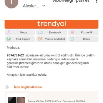 Trendyol OEM Firmasından Alınan Ayıplı Ürünün İadesine Red Vermesi